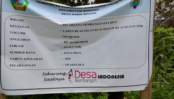 Jalan Desa Baru Dua Pekan Sudah Hancur, Dana Desa Rp192,8 Juta di Rana Masak Disorot – Lapen Bisa Dikupas Pakai Tangan, Warga Minta APH Bertindak
